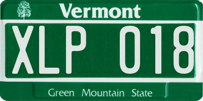 VT license plate XLP018