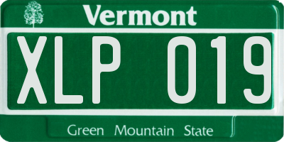 VT license plate XLP019