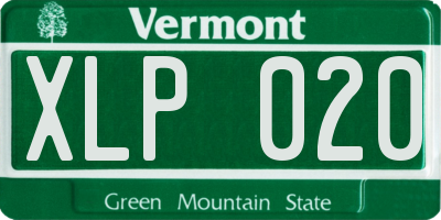 VT license plate XLP020