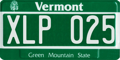 VT license plate XLP025