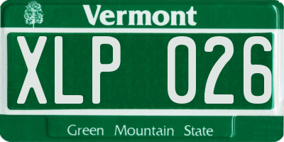 VT license plate XLP026