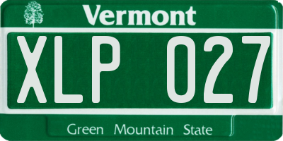 VT license plate XLP027