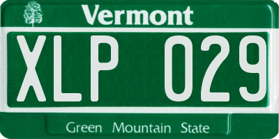 VT license plate XLP029