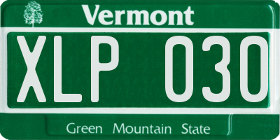 VT license plate XLP030