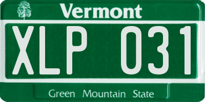 VT license plate XLP031