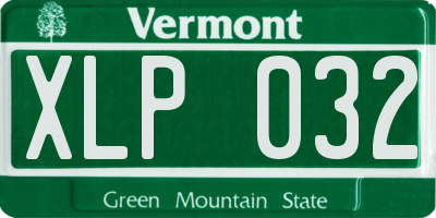 VT license plate XLP032