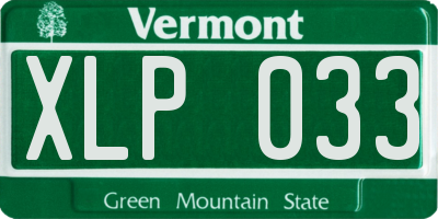 VT license plate XLP033