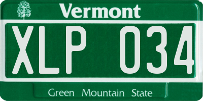 VT license plate XLP034