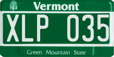 VT license plate XLP035