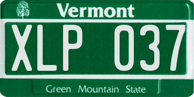VT license plate XLP037