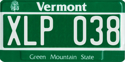 VT license plate XLP038