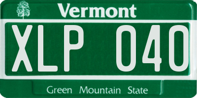 VT license plate XLP040
