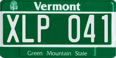 VT license plate XLP041