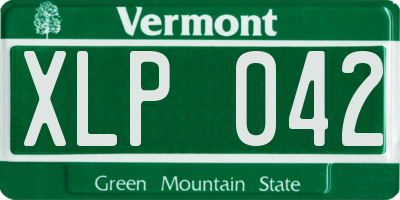 VT license plate XLP042