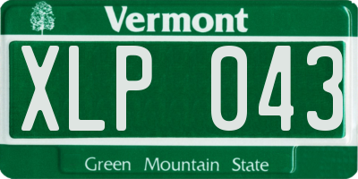 VT license plate XLP043