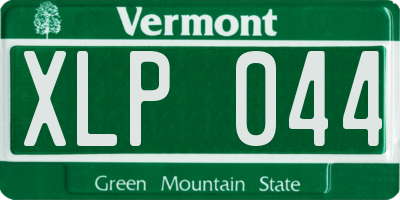 VT license plate XLP044