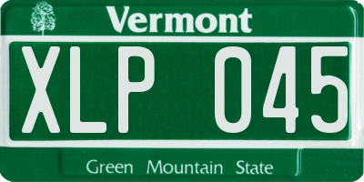 VT license plate XLP045