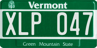 VT license plate XLP047