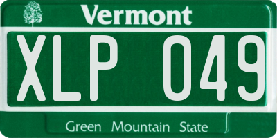 VT license plate XLP049