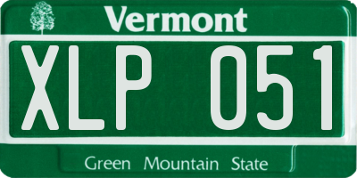 VT license plate XLP051