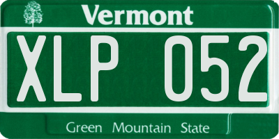 VT license plate XLP052