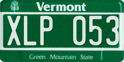 VT license plate XLP053