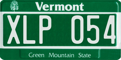VT license plate XLP054