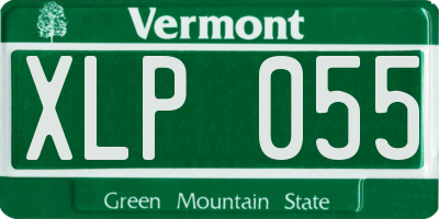 VT license plate XLP055