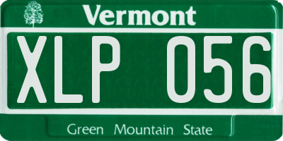 VT license plate XLP056