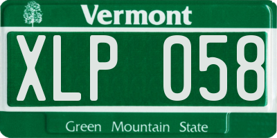 VT license plate XLP058
