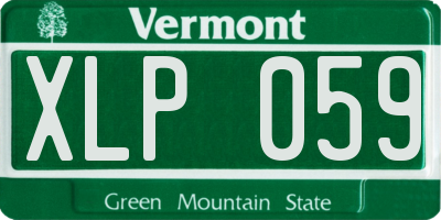 VT license plate XLP059