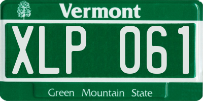 VT license plate XLP061