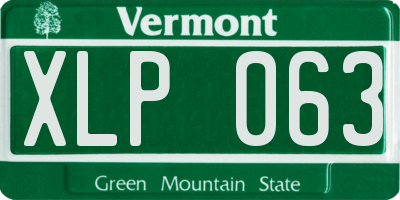 VT license plate XLP063