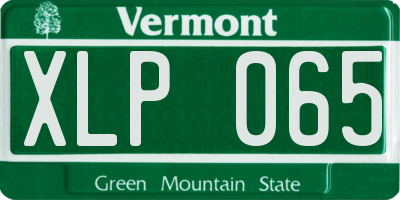VT license plate XLP065