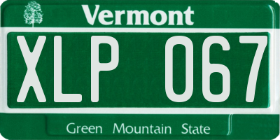 VT license plate XLP067