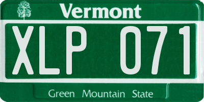 VT license plate XLP071