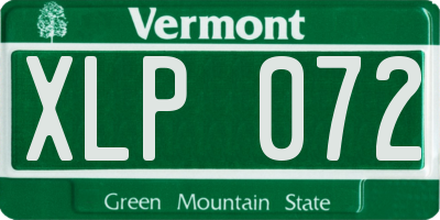 VT license plate XLP072