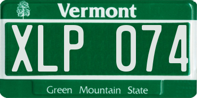 VT license plate XLP074