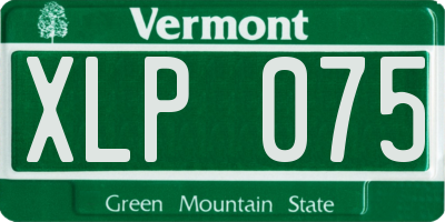 VT license plate XLP075