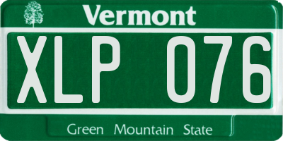VT license plate XLP076