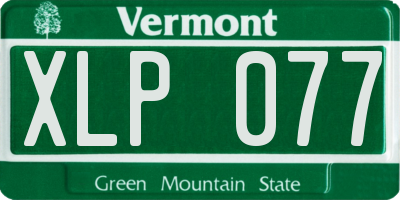 VT license plate XLP077