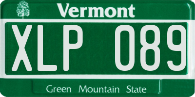 VT license plate XLP089