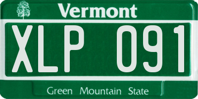 VT license plate XLP091