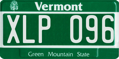 VT license plate XLP096