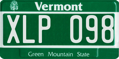 VT license plate XLP098
