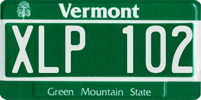 VT license plate XLP102
