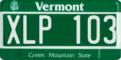 VT license plate XLP103