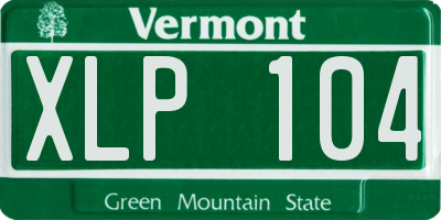 VT license plate XLP104