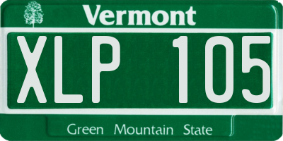 VT license plate XLP105