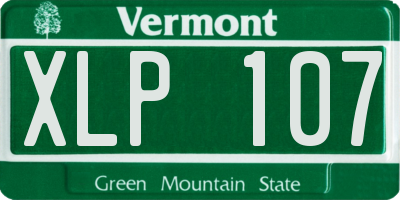 VT license plate XLP107